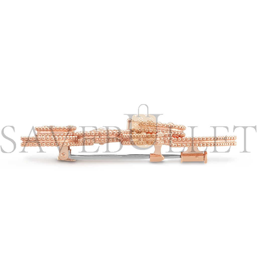V*n Cl**f arpels lucky spring clip - rose gold, carnelian, mother-of-pearl, onyx vcarp7rs00